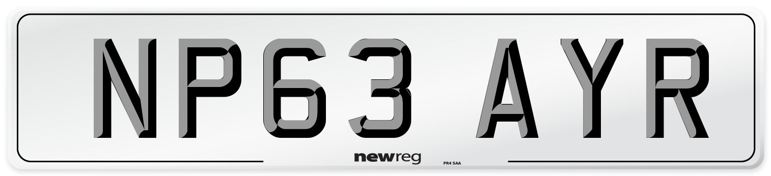 NP63 AYR Number Plate from New Reg